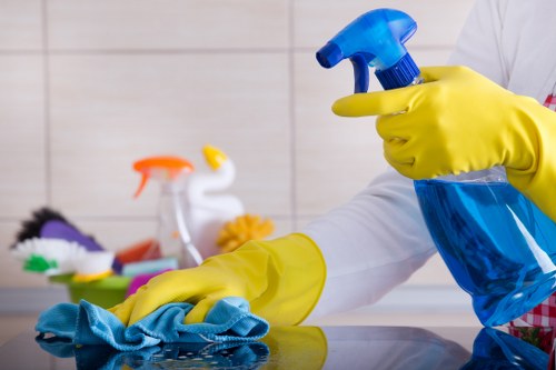 Routine kitchen and bathroom cleaning in a Knightsbridge home